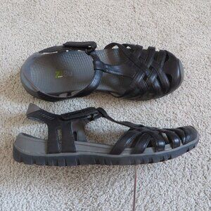 ZIBU Beena Athletic/Hiking Sandals Womens Size 8.5 Black Strappy Velcro